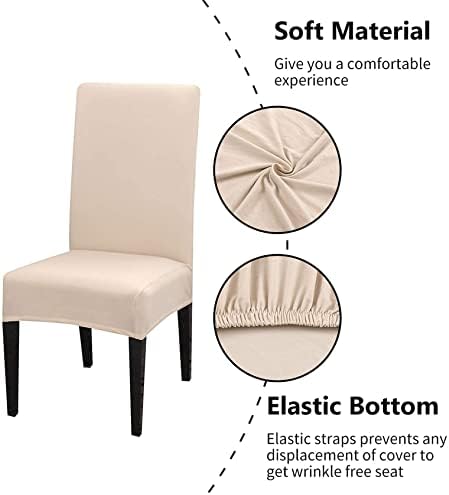 Aisprts Dining Room Chair Covers Slipcovers Set of 4 or 6, Stretch Removable Washable Dining Chair Protector Decoration Cover Seat Slipcover for Hotel,Ceremony,Banquet,Kitchen,Restaurant,Home