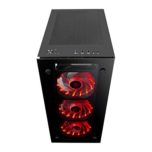 Gabinete Gamer Pichau Magpie Iii Lateral/frontal Vidro Led Vermelho, Pgma-03-red