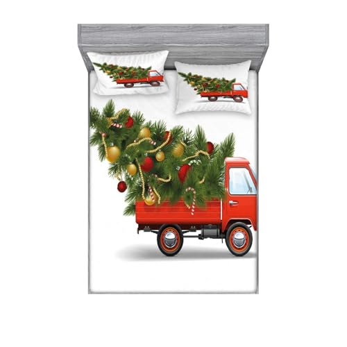 Weihnachtsbaum Bettlaken 25 Odot Weihnachtsbaum Spannbettlaken und Kissenbezug Set, Spannbetttuch...