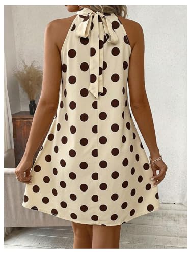 Image of Floerns Women's Sleeveless Floral Print Sundress Halter Neck A Line Short Dress