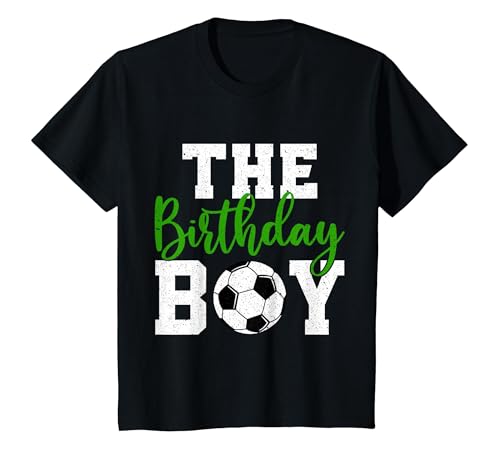 The Birthday Boy Matching Family Soccer Birthday T-Shirt, Youth, Black, Small