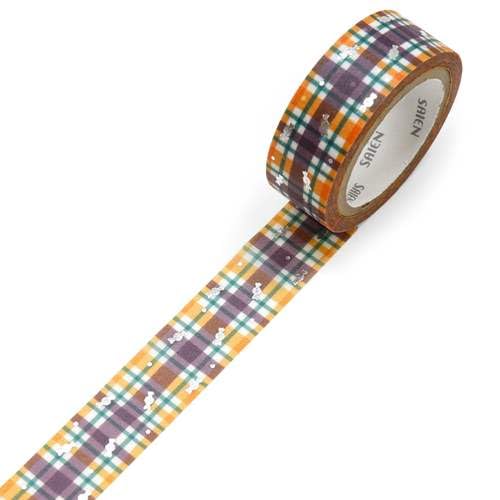 Miniatura 3 de カミイソ産商(Kamiiso) SAIEN UR-3067 Halloween Check Masking Tape, 0.6 inches (15 mm) x 26.4 ft (7 m)