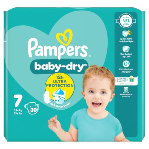 Pampers Baby Dry Nappies, Size 7, 17 Plus kg