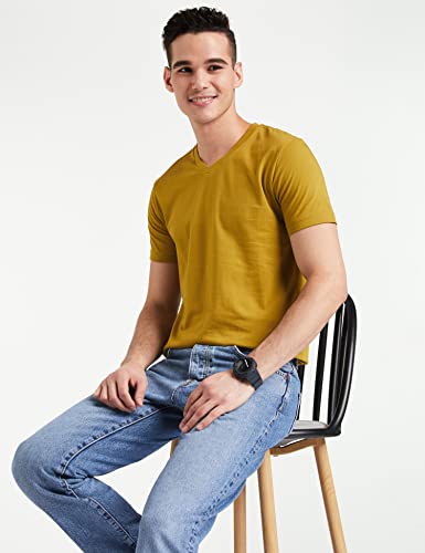 Image of Amazon Brand - Symbol Men's Cotton Solid V-Neck Regular Fit T-Shirt (Pack of 2)