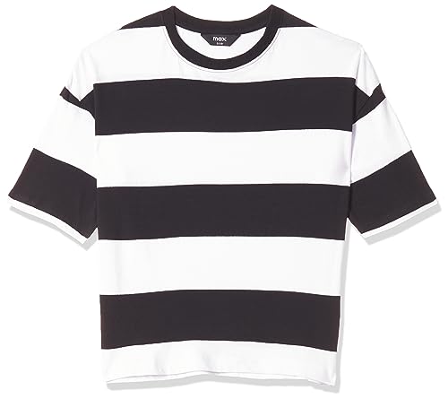 Image of Max Women's Cotton Regular Fit Striped Drop Shoulder T-Shirt