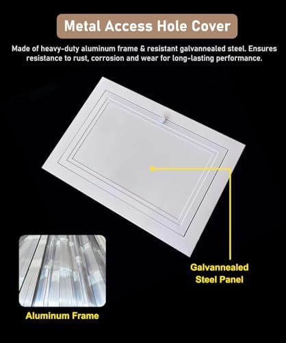 Generisch Sıhhi tesisat ve elektrik tesisatları için büyük revizyon kapağı, saplı sıva üstü muayene kapağı, 14 x 16 inç büyük dikdörtgen alçıpan revizyon kapağı, iç mekanlar için - Görsel 3