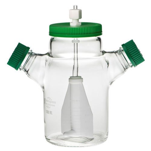 Chemglass CLS1411500 Series CLS1411 Spinner Flask, Standard, Flat