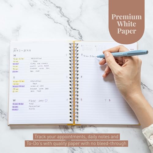 Riley's Planner 2024-2025 Academic Year, 18-Month Simple Weekly Planner - Streamlined Weekly & Monthly Agenda Planner, Sturdy Cover, Notes Pages, Twin-Wire Binding (8 x 6 inch, Cream)