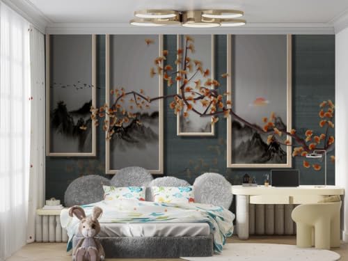 iPrint Non Adhesive Wallpaper Flowered Printed Wall Sticker for Home Decor, Living Room, Bedroom, Hall, Kids Room, Play Room Wall Papers for Furniture - 3x4 Feet