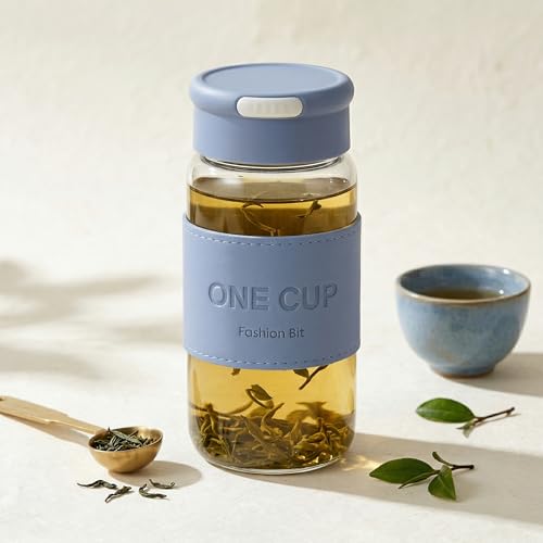 Image of 300ML Double-Wall Glass Water Bottle | Tea & Water Separation Bottle with Stainless Steel Infuser | Perfect for Loose Tea, Detox Fruit Water, Travel, Camping & Gifting