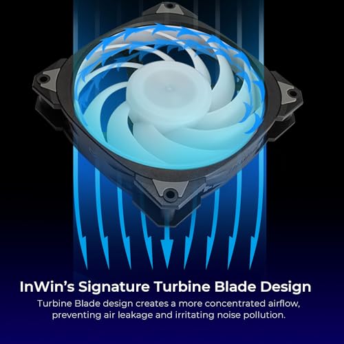 Image of InWin Neptune AN120-3PK, 120mm PWM ARGB Fans, Triple Pack, Customizable Lighting, Static Pressure, 5V-3PIN Addressable RGB, Motherboard SYNC with 5V-3PIN, up to 2200PWM, Black