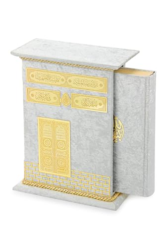Corán en árabe con caja para regalos de Ramadán libro sagrado blanco 2