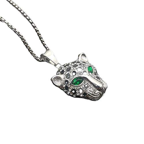 Collier pendentif léopard homme acier viking hip-hop chaîne biker punk