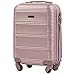 Produktbild VINCI LUGGAGE EIN großer Handgepäckkoffer für die anspruchsvollen Kunden. Hartschale, 4 Rollen, Zahlenschloss, Ausziehgriff und innere Sicherungsgurte (Rose Gold, XS 52x34x20)