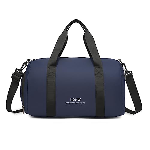 Image of Kono Ryanair 40x20x25 Cabin Bags Waterproof Carry on Holdall Bag with Shoulder Strap Hand Luggage Bag Easyjet Flight Bag with Shoe Pouch (Navy)