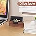 MaxGear Walnut Wood Business Card Holder for Desk, Elegant Wooden Display Stand, Curved Office Card Organizer, Professional Desktop Stand for Business Cards, 1 Pack