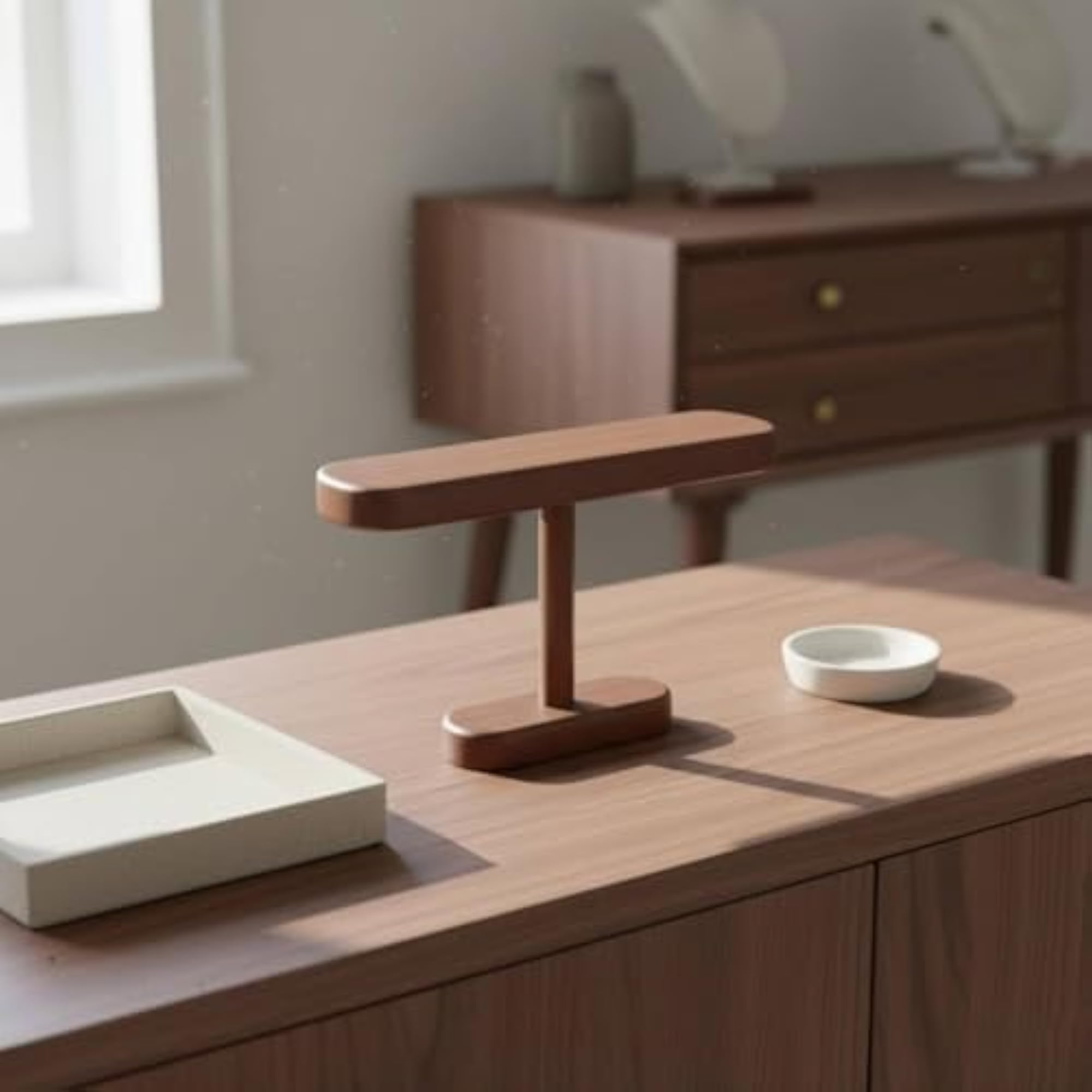 Multi-Functional Wooden Watch Stand