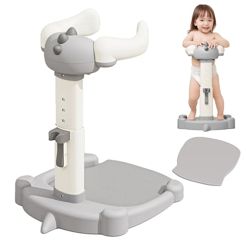 Upgraded Baby Shower Stand, Adjustable Height &amp; Foldable Baby Standing Bath with Anti-Slip Base, Anti-Pinch Silicone, Ideal Gift for Infants 6-36 Months -Grey