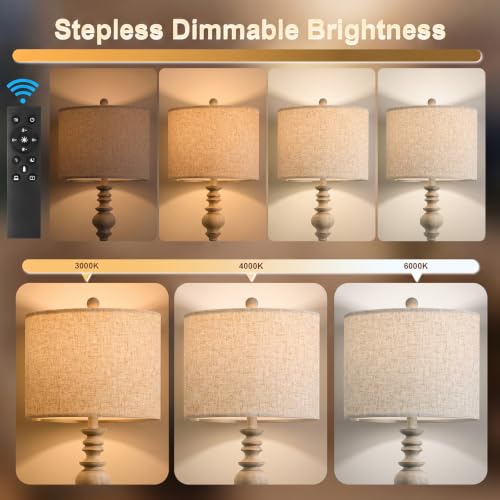 Image of BOBOMOMO 64.25 inch Farmhouse Floor Lamp with Remote, Dimmable Floor Lamp with Adjustable Color Temperatures, Antique Gray Standing Floor Lamp for Living Room Corner, Bedroom & Nursery, 9W Bulb Included