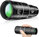  Telescopio monocular HD 16x52, telescopio de alta potencia alcance compacto portátil para adultos niños mirando para aves para acampar caminata de caminata de vida silvestre