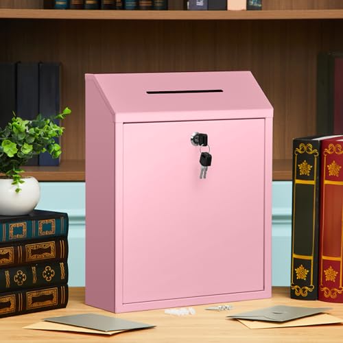 Yaocom Metal Money Box,Pink,15 x 12 x 4 Inch,No Lid by Yaocom - Used condition - Image 5