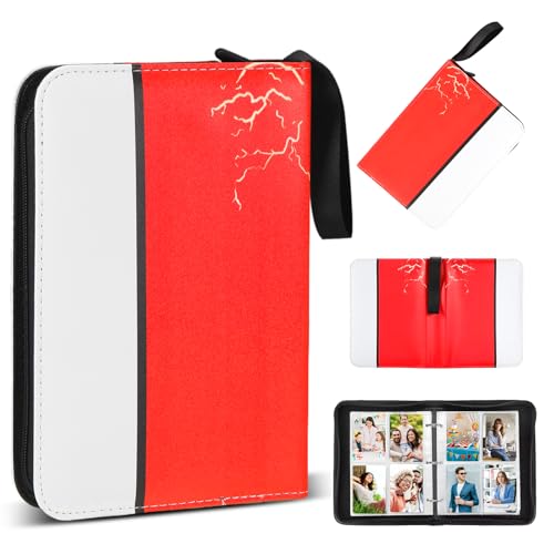 ueslwser Card Binder 4-Pocke, 400 Pockets Trading Cards Albums, Zipper Card Collection Binder Collectible Card Albums Card Binder Folder for MTG, TCG, Sports Cards, Game Cards