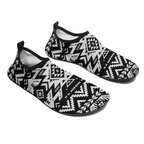 Black and White Tribal Navajo Pattern Water Shoes for Men and Women Quick-drying, Comfortable, Protective Activity Shoes4