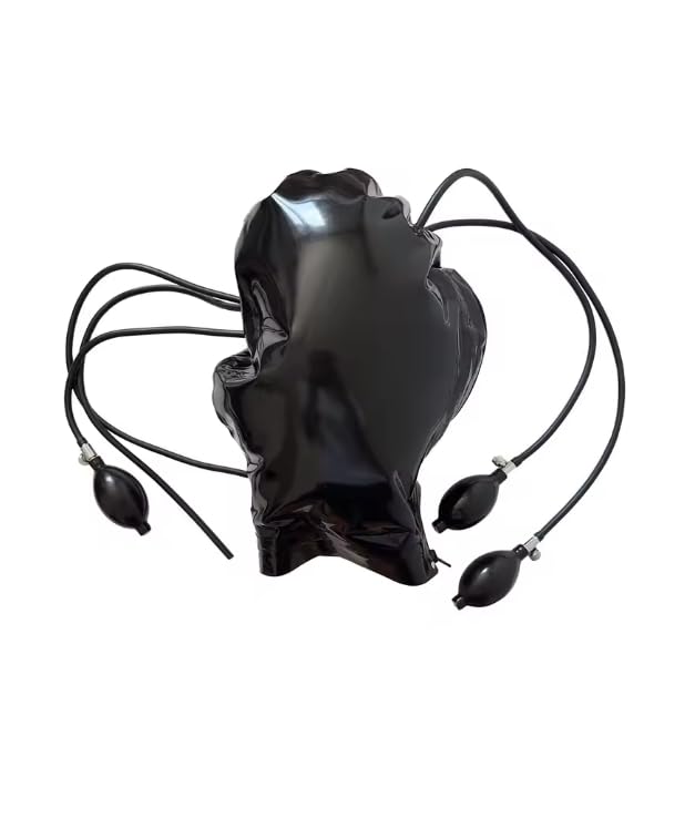 Latex Catsuit Latex Haube Aufblasbare Gummi Maske Aufblasbarer Langer Schlauch