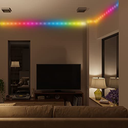 Monster 13.1ft Color Flow Multi-Color LED Light Strip, Indoor, Fun Flash Mode, Remote Control, Dimmable, Self Adhesive, Timer, 120 RGB+IC LEDs, USB Powered, Multi-White, Sound Reactive by Monster - Used condition - Image 4