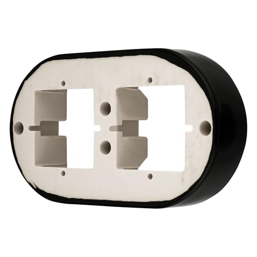 Cornice in porcellana retrò a 2 scomparti, serie PR1 nero