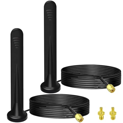 Azonee 5G Antenna with Magnetic Base: 15DBI Omnidirectional WiFi Antenna for Indoor/Outdoor Use, Includes SMA TS9 Connector & 3M Cable, Compatible with 3G/4G/5G/GSM/GPRS Routers