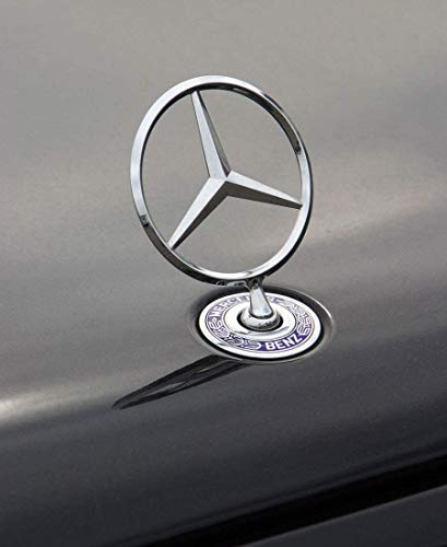 1PCS Star Badge Vehicle Hood Logo, Zinc Alloy Car Frond Hood Ornament Emblem Chrome Eagle Badge 3D Logo for Mercedes Benz