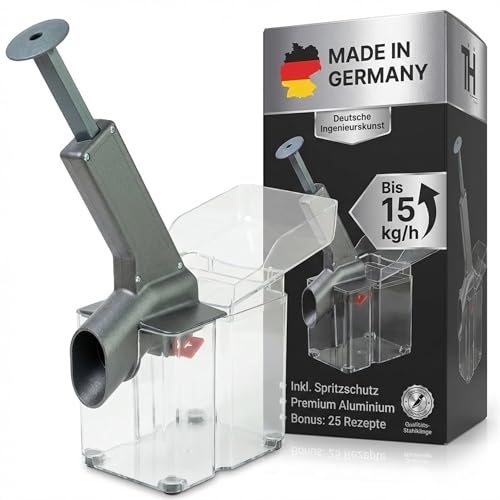Thiru Premium Kirschentkerner (inkl. Verschleißteil) - hohe Entkernleistung - 100 Tage testen - frische konservierte tiefgekühlte Kirschen - mit Spritzschutz - inkl. 25 Rezepte - Made in Germany