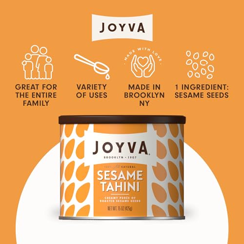 Image of Joyva Tahini Paste | Roasted Sesame Seed Puree | Pack of 2, 15 oz