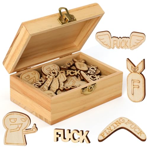 JULEASEL Fucks to Give Box Funny Gag Gifts for Men Women 50 PCS Joke Tokens Sarcastic Office Prank Gift Hilarious Gifts for Friends Coworkers Fathers Day Birthday Boss Day White Elephant Gift