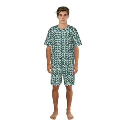 Ensemble de pyjama court homme léger respirant imprimé veau