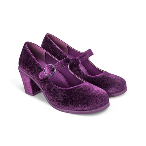 Image of Hot Chocolate Design Artistic Women's Mid Heel Strap Pumps | Block Heel Design, Vegan Faux-Leather Upper, Padded Footbed, Buckle Closure, Occasion Pumps for Women