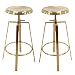 Brage Living Backless Round Seat Adjustable Height Bar Stools (Set of 2) (Gold)