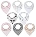Baby Bandana Drool Bib Set of 8 for Girls, Organic Super Absorbent, Soft, Chic Drooling and Teething Bibs (Blush Pink) by Matimati