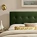 Modway Emily King Size Performance Velvet Headboard in Moss Green - Stain-Resistant Velvet Upholstery with Button Tufting and 7 Adjustable Height Positions
