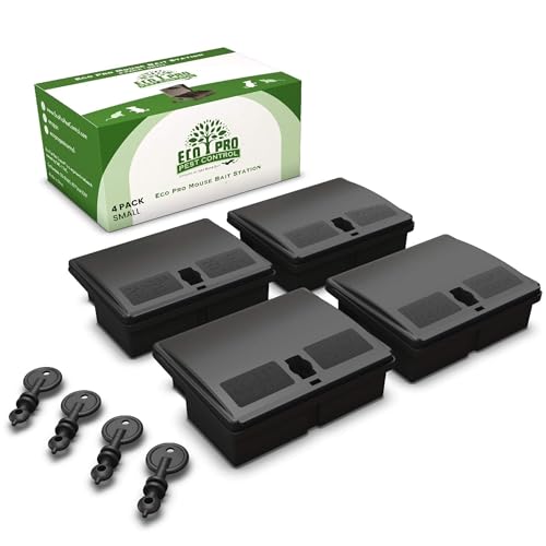 Mouse Bait Station | 4-Pack Indoor & Outdoor Mouse Bait