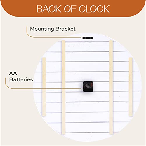 Alben Large Farmhouse Wall Clock - 24 Inch Round Shiplap Farmhouse Style Clock Bundled With Decorative Reversible Wooden Sign #TOP5