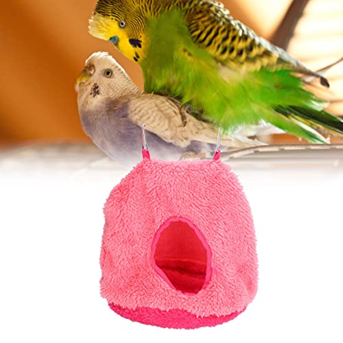 Caverna Suspensa, Casa de Pássaros de Pelúcia Multifuncional Quente Simples para o Inverno(Rosa gran