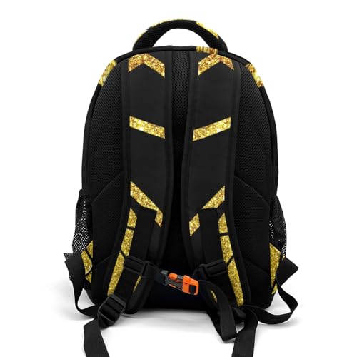 Custom Text Sport Basketball Gold Glitter Backpacks for Girls Boys School, Capacity School Backpacks for Kids Water-resistant Bookbags3