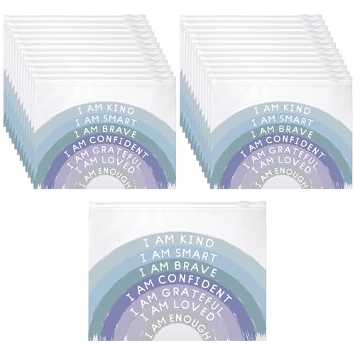 Reginary 50 Pcs Inspirational Gifts Bulk for Women Cosmetic Bag EVA Makeup Bag with Zipper for Birthday Employee Coworker Colleague Staff Encouragement Motivational Presents(I Am Enough)