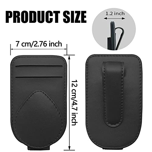 Herrontown Sunglass And Card Holder For Car Visor, 2 Card Slots Visor Glasses Clip, Strong Magnetic Visor Holder, Visor Accessories For Cars Suv(Black) #TOP5