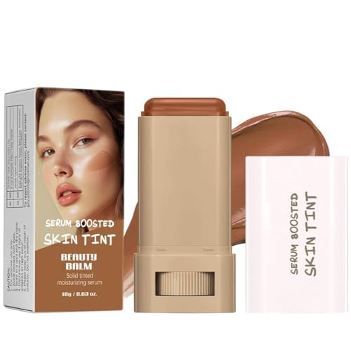 Stick de fond de teint Beauty Balm Boosted Skin Tint, Sérum hydratant teinté solide portable Stick de fond de teint contour pour femme, Finition naturelle (02)