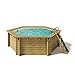 Produktbild Paradies Pool® Holzpool Lani Einzelbecken inkl. Pumpenhaus, Edelstahlleiter Tiefbecken, Folie Sand mit 0,8mm Stärke, Sechseck-Pool, 421 x 118 (Ø x H), Menge: 1 Stück