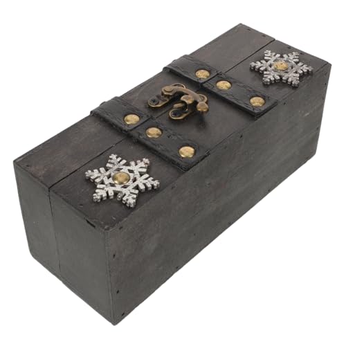 Garneck Caja de Almacenamiento de Madera Rústica con Tapa Articulada y Cierre Cofre Decorativo Vintage para Joyas Manualidades y Organizador de Recuerdos