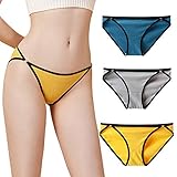 catch-L Nahtlose Unterwäsche Damen Reine Baumwolle Niedrige Taille Sexy Damen Slips Mädchen Unterwäsche Atmungsaktive 3 Stück(Size:Mittel,Color:K9635)